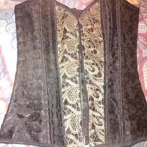 Black and gold bustier